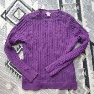 Purple cable knit sweater